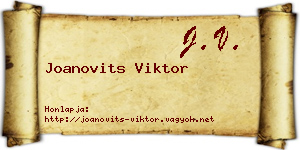 Joanovits Viktor névjegykártya